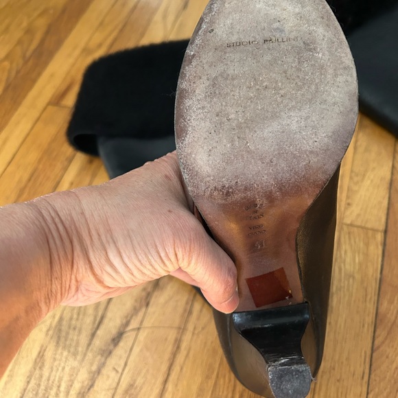 Studio Pollini Leather sheepskin Boots for Women - Picture 4 of 4